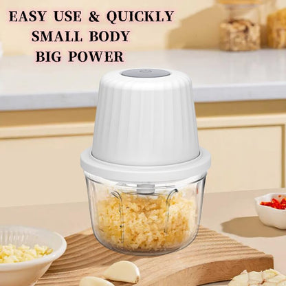 1.5 CUP Garlic Chopper,Electric Mini Food Processor,Portable Veggie Chopper | 350 ML Garlic Grinder Masher Onion Chopper, Blender to Vegetable, Kitchen Utensils for Ginger, Chili, Fruit, Meat, Spices