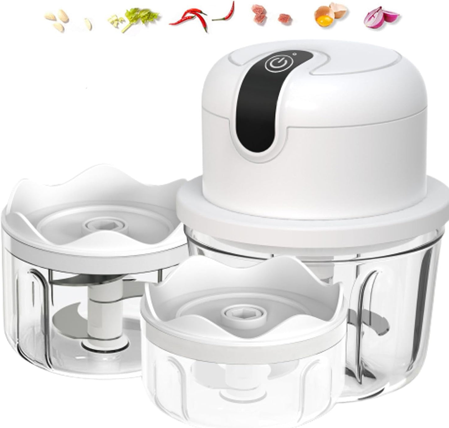 1.5 CUP Garlic Chopper,Electric Mini Food Processor,Portable Veggie Chopper | 350 ML Garlic Grinder Masher Onion Chopper, Blender to Vegetable, Kitchen Utensils for Ginger, Chili, Fruit, Meat, Spices