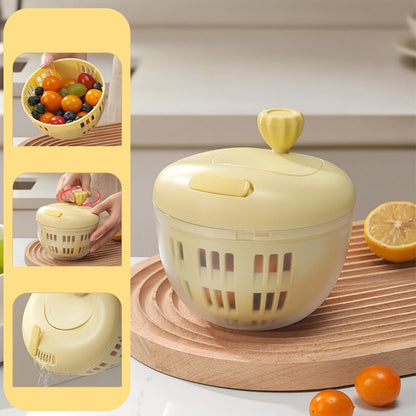 Salad Spinner, Fruit Washer and Lettuce Spinner, Vegetable & Fruit Salad Washing Bowl with Strainer, for Salad Greens, Lettuce, Fruits, Vegetables