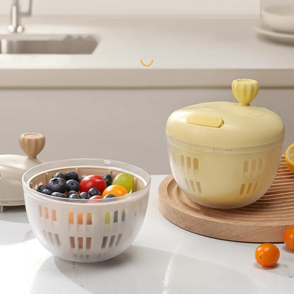 Salad Spinner, Fruit Washer and Lettuce Spinner, Vegetable & Fruit Salad Washing Bowl with Strainer, for Salad Greens, Lettuce, Fruits, Vegetables
