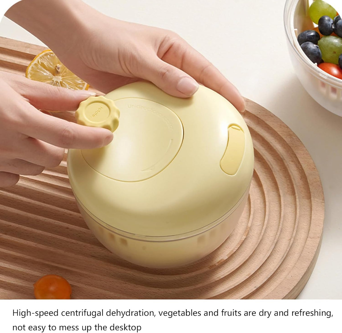 Salad Spinner, Fruit Washer and Lettuce Spinner, Vegetable & Fruit Salad Washing Bowl with Strainer, for Salad Greens, Lettuce, Fruits, Vegetables