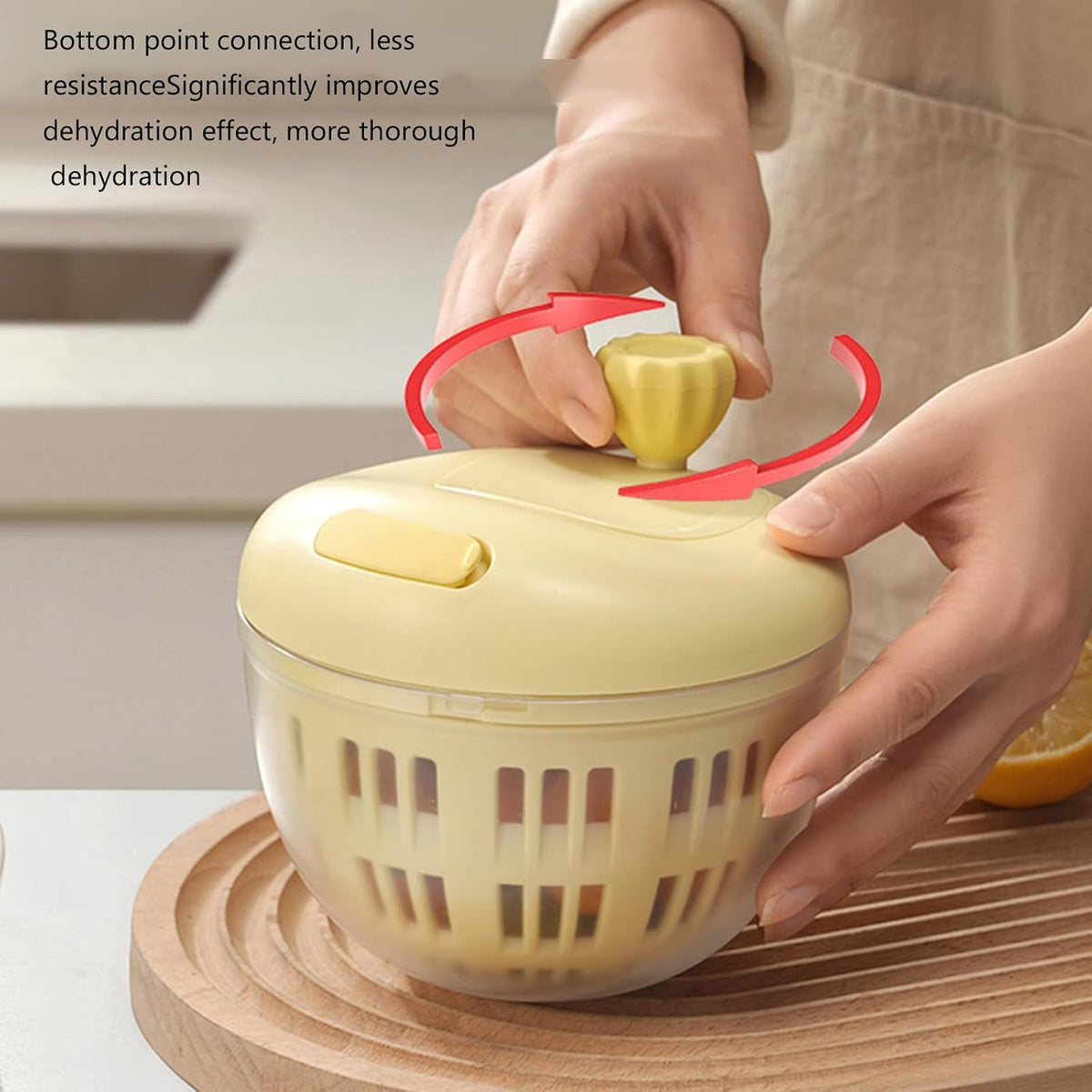 Salad Spinner, Fruit Washer and Lettuce Spinner, Vegetable & Fruit Salad Washing Bowl with Strainer, for Salad Greens, Lettuce, Fruits, Vegetables