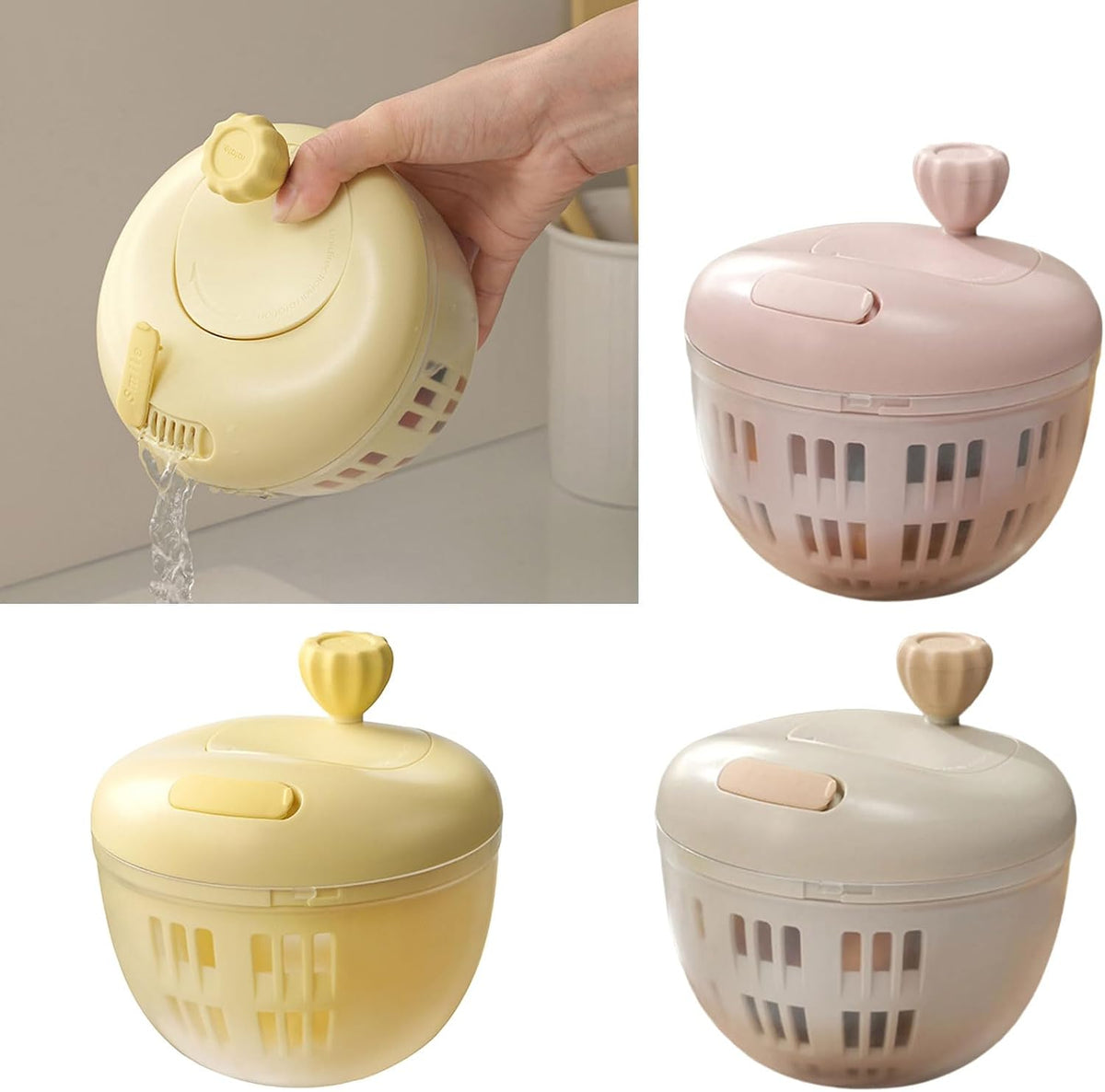 Salad Spinner, Fruit Washer and Lettuce Spinner, Vegetable & Fruit Salad Washing Bowl with Strainer, for Salad Greens, Lettuce, Fruits, Vegetables