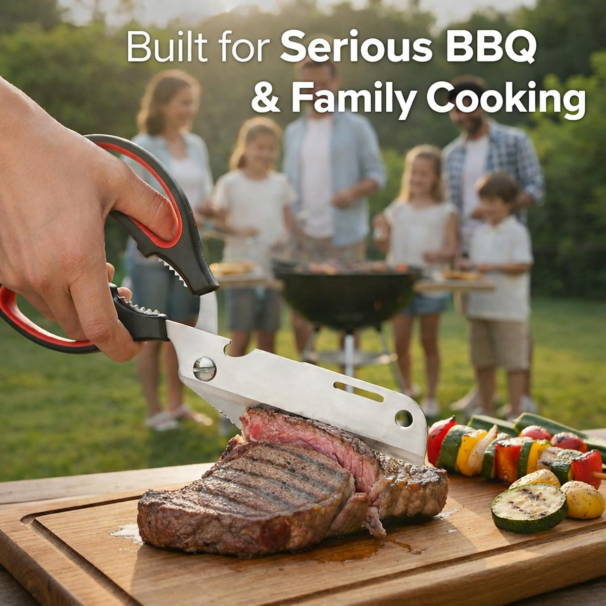 Kitchen Shears Heavy Duty, Detachable Stainless Steel Kitchen Scissors with Non-Slip Grip & Bottle Opener, All Purpose Poultry Shears for Chicken, Meat, Bone, Fish, BBQ & Herbs