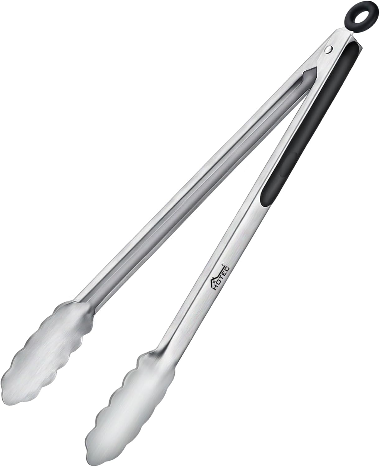 Stainless Steel Kitchen Tongs, Locking Metal Food Tongs for Cooking, Serving, BBQ, Grill & Air Fryer with Non-Slip Grip, Set of 2-9" and 12"