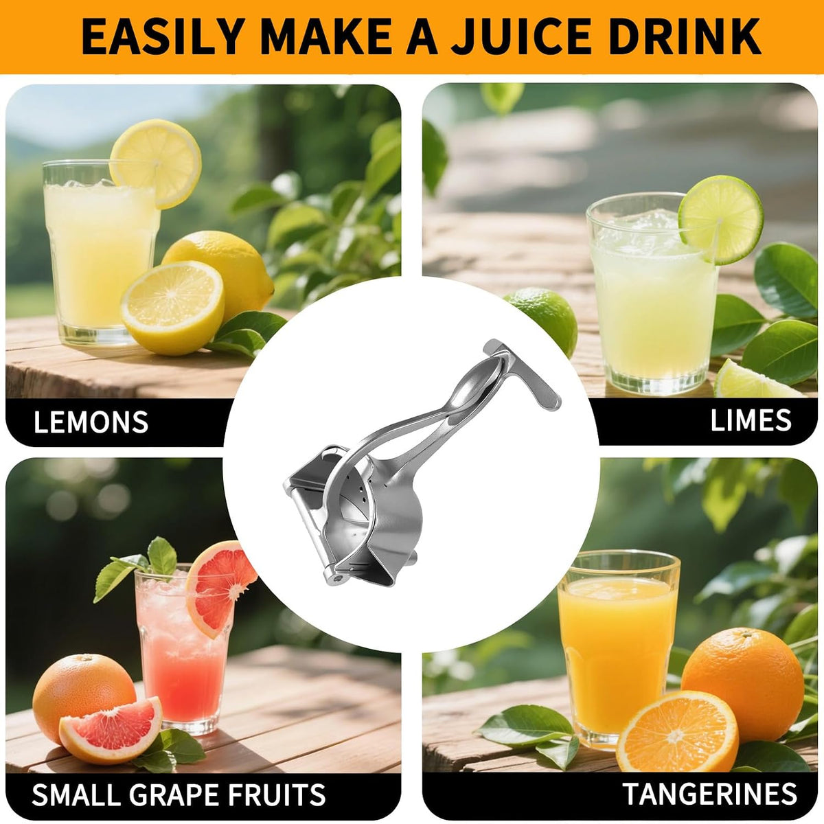 Hand Juicer Squeezer Aluminum Lemon Squeezer Citrus Juicer Hand Press Heavy Duty Manual Squeeze Extractor Tool for Pressing Pomegranates, Citrus, Oranges, and other Fruits