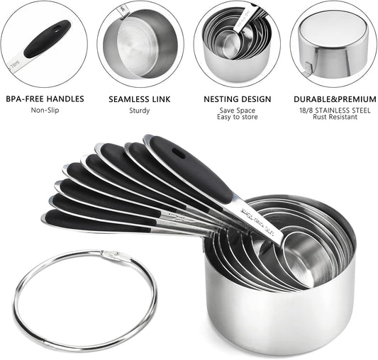 Measuring Cups and Spoons Set Stainless Steel Measuring Cup Measuring Spoon