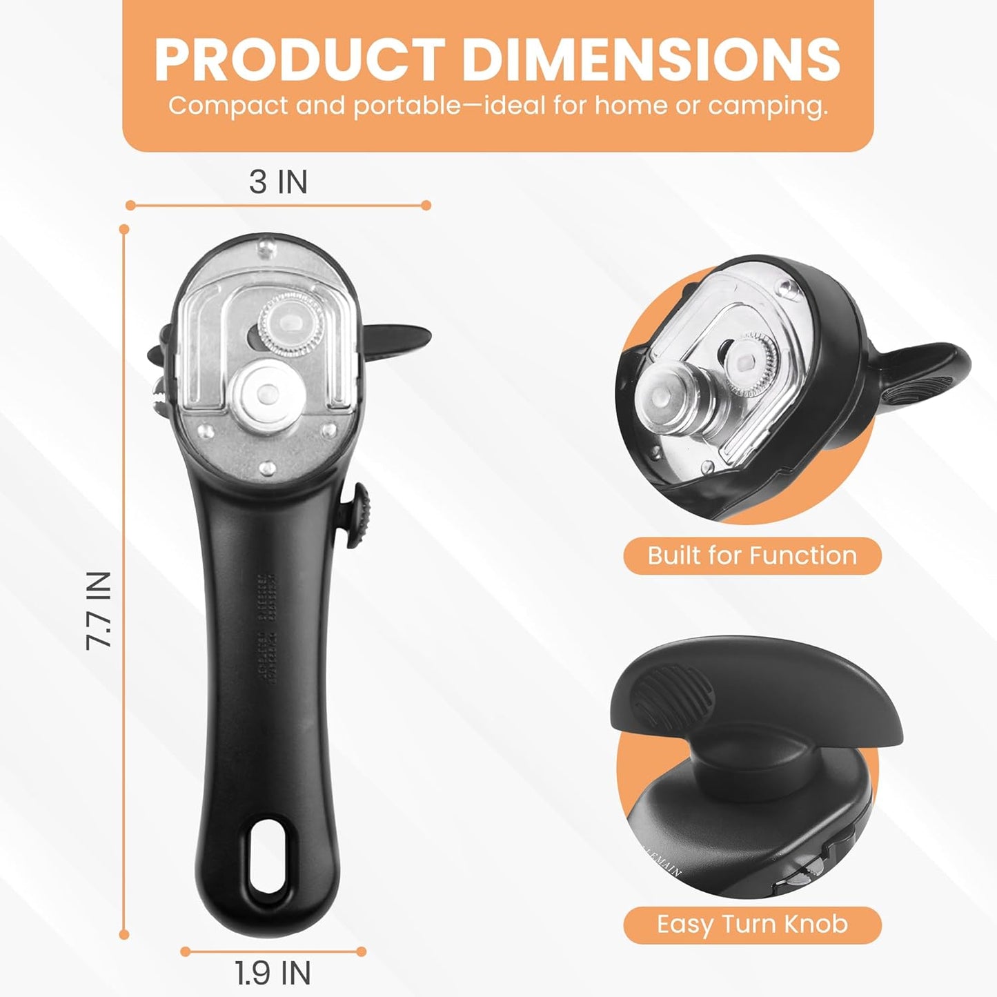 Ergonomic Can Opener, Easy Safe-Cut for Seniors & Restaurants