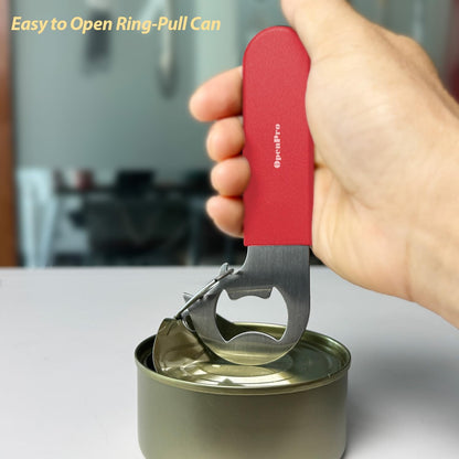Magnetic 2-IN-1 Ring-Pull Can Opener, Beer Bottle Opener, Manual Can Opener Easy for Seniors, Pet Food, Cat Cans, Beer, Gadgets for People with Arthritis, kitchen gadgets, 2-Pack