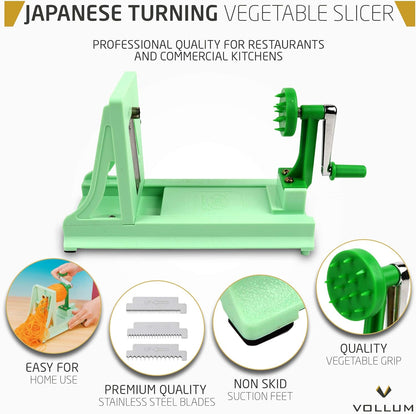 Vegetable Spiralizer with 4 Blades Straight and Serrated | Includes 1 straight-edged and 3 serrated blades. Spiralizes zucchini, squash, and butternut squash into fresh veggie noodles.
