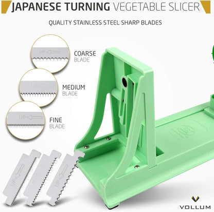 Vegetable Spiralizer with 4 Blades Straight and Serrated | Includes 1 straight-edged and 3 serrated blades. Spiralizes zucchini, squash, and butternut squash into fresh veggie noodles.
