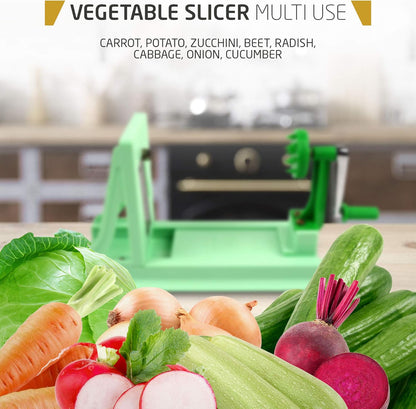 Vegetable Spiralizer with 4 Blades Straight and Serrated | Includes 1 straight-edged and 3 serrated blades. Spiralizes zucchini, squash, and butternut squash into fresh veggie noodles.