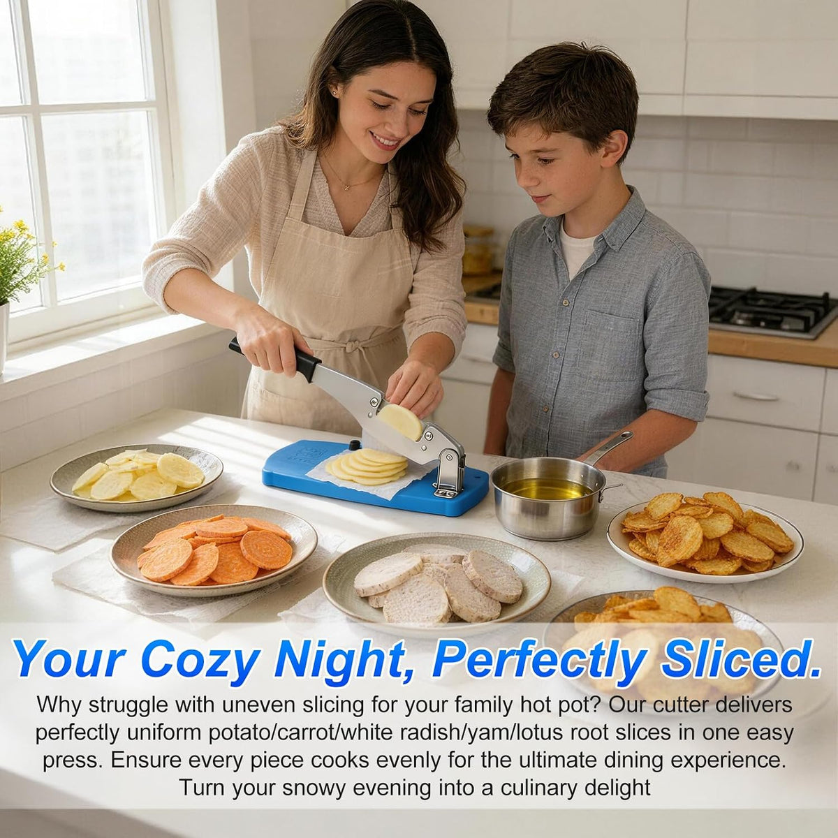 French Fry Cutter for Potatoes, with Comfort Grip for Homemade Fries