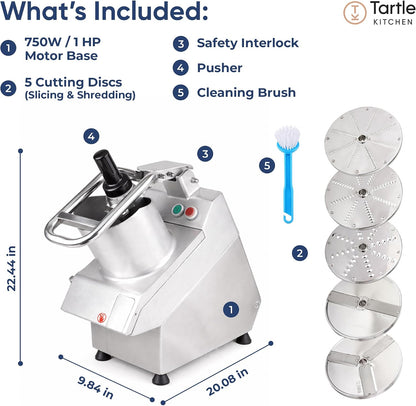 TK Commercial Vegetable Chopper 550W - 5 Discs for Food Processing - NSF