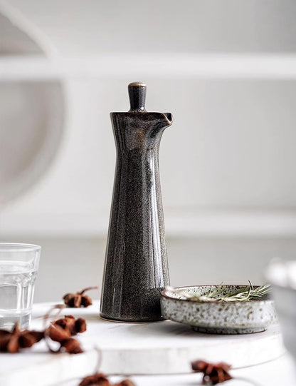 Ceramic Olive Oil Dispenser Bottle,Japanese Shoyu Soy Sauce Dispenser 4 Oz Oil Bottles for Kitchen,Vinegar Container Jar Suitable for Storage Coffee Syrups