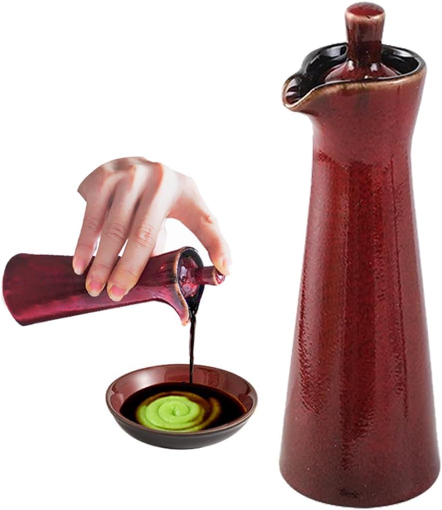 Ceramic Olive Oil Dispenser Bottle,Japanese Shoyu Soy Sauce Dispenser 4 Oz Oil Bottles for Kitchen,Vinegar Container Jar Suitable for Storage Coffee Syrups