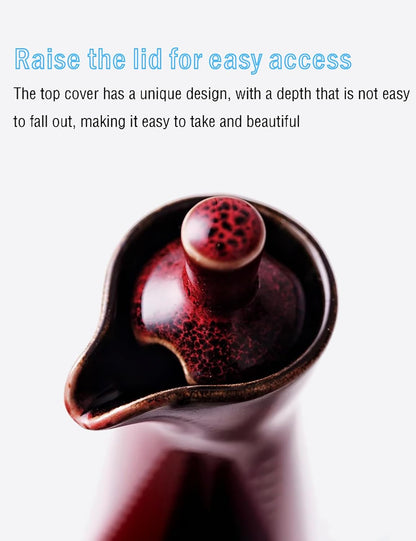 Ceramic Olive Oil Dispenser Bottle,Japanese Shoyu Soy Sauce Dispenser 4 Oz Oil Bottles for Kitchen,Vinegar Container Jar Suitable for Storage Coffee Syrups