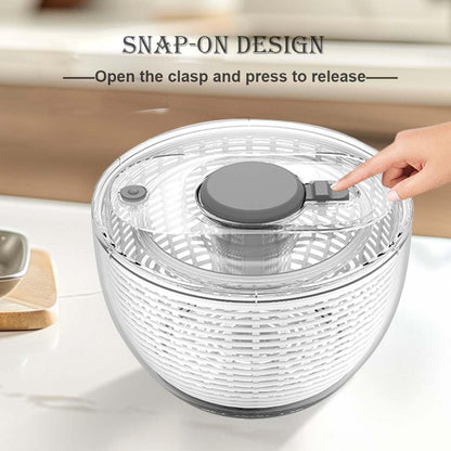 Salad Spinner | Lettuce Spinner | Fruit Washer | Fruit Washing Bowl with Strainer | Vegetable Cleaner | Salad Cleaner | Lettuce Washer | 6 Quart Capacity