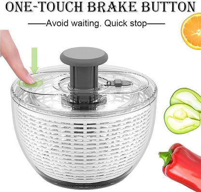 Salad Spinner | Lettuce Spinner | Fruit Washer | Fruit Washing Bowl with Strainer | Vegetable Cleaner | Salad Cleaner | Lettuce Washer | 6 Quart Capacity