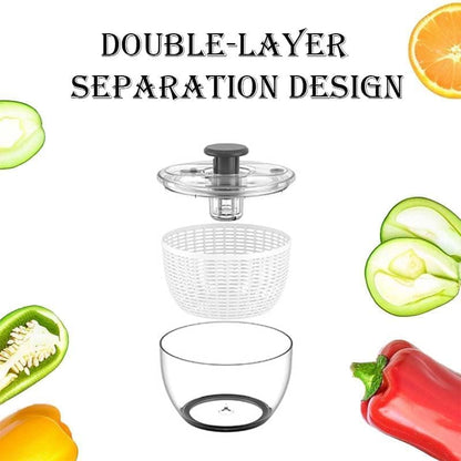 Salad Spinner | Lettuce Spinner | Fruit Washer | Fruit Washing Bowl with Strainer | Vegetable Cleaner | Salad Cleaner | Lettuce Washer | 6 Quart Capacity