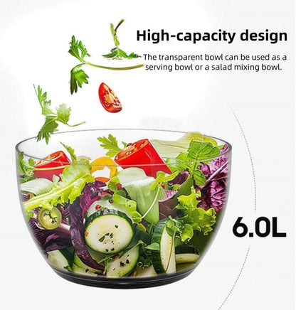 Salad Spinner | Lettuce Spinner | Fruit Washer | Fruit Washing Bowl with Strainer | Vegetable Cleaner | Salad Cleaner | Lettuce Washer | 6 Quart Capacity