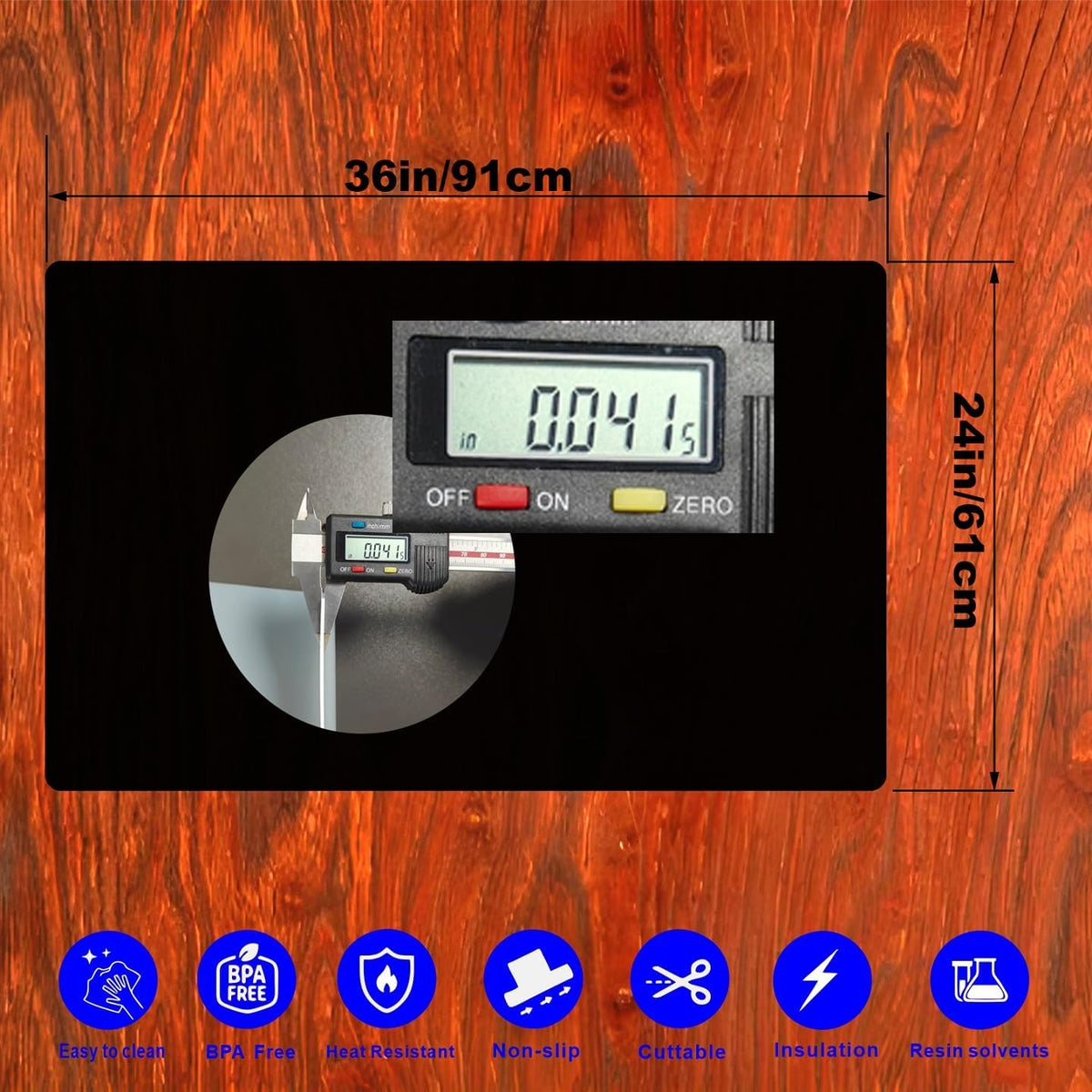 48” x 24”Silicone mat, Large Silicone Heat-Resistant mat, Kitchen countertop Non-Slip mat, Craft Table placemat.(Translucent)