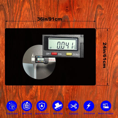 48” x 24”Silicone mat, Large Silicone Heat-Resistant mat, Kitchen countertop Non-Slip mat, Craft Table placemat.(Translucent)