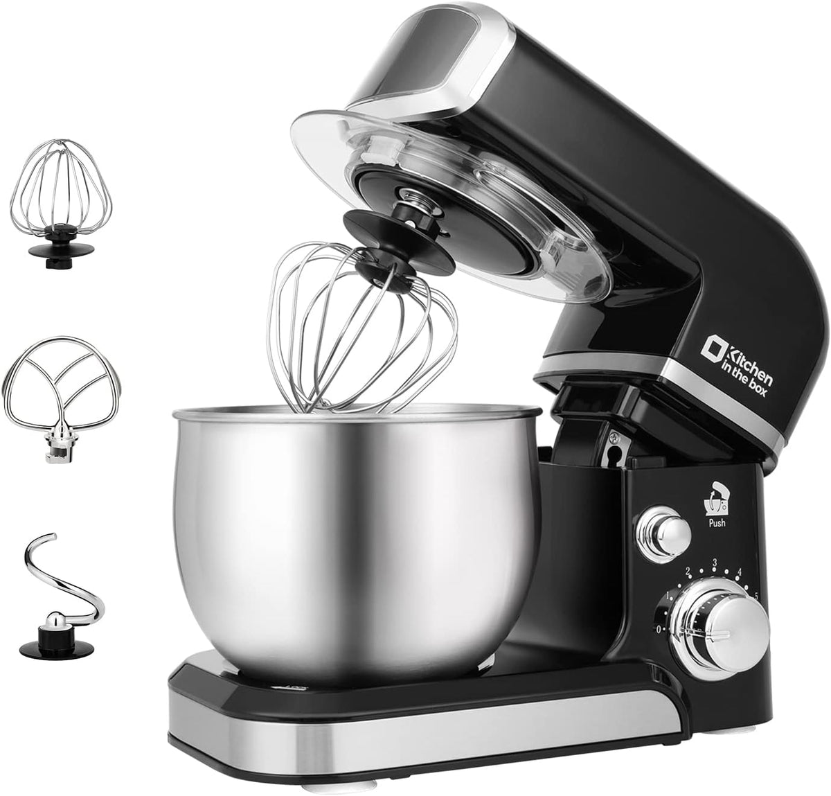 Stand Mixer,3.2Qt Small Electric Food Mixer,6 Speeds Portable Lightweight Kitchen Mixer for Daily Use with Egg Whisk,Dough Hook,Flat Beater (Pink)