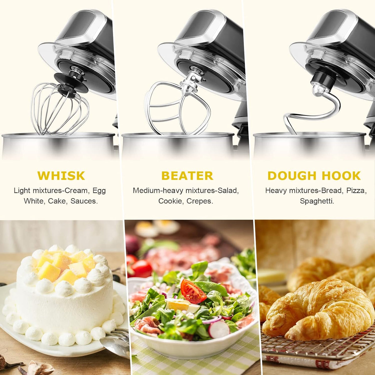 Stand Mixer,3.2Qt Small Electric Food Mixer,6 Speeds Portable Lightweight Kitchen Mixer for Daily Use with Egg Whisk,Dough Hook,Flat Beater (Pink)