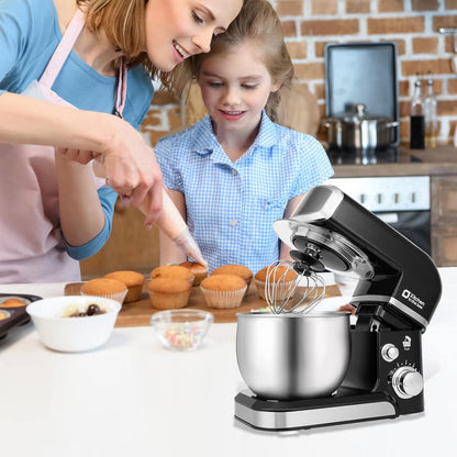 Stand Mixer,3.2Qt Small Electric Food Mixer,6 Speeds Portable Lightweight Kitchen Mixer for Daily Use with Egg Whisk,Dough Hook,Flat Beater (Pink)