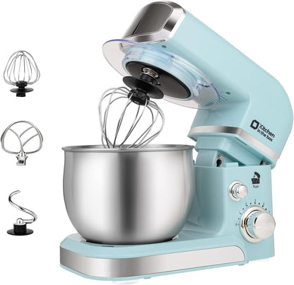 Stand Mixer,3.2Qt Small Electric Food Mixer,6 Speeds Portable Lightweight Kitchen Mixer for Daily Use with Egg Whisk,Dough Hook,Flat Beater (Pink)