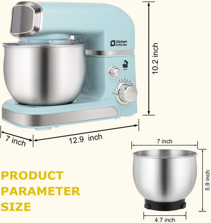 Stand Mixer,3.2Qt Small Electric Food Mixer,6 Speeds Portable Lightweight Kitchen Mixer for Daily Use with Egg Whisk,Dough Hook,Flat Beater (Pink)