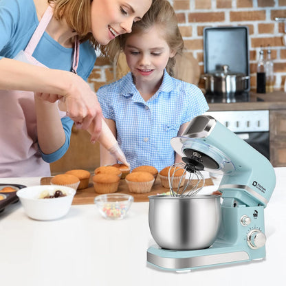 Stand Mixer,3.2Qt Small Electric Food Mixer,6 Speeds Portable Lightweight Kitchen Mixer for Daily Use with Egg Whisk,Dough Hook,Flat Beater (Pink)