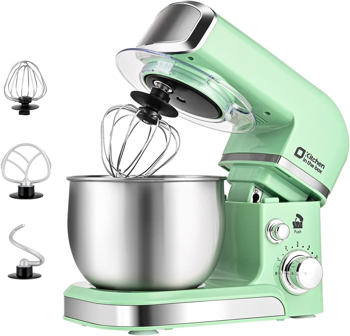 Stand Mixer,3.2Qt Small Electric Food Mixer,6 Speeds Portable Lightweight Kitchen Mixer for Daily Use with Egg Whisk,Dough Hook,Flat Beater (Pink)