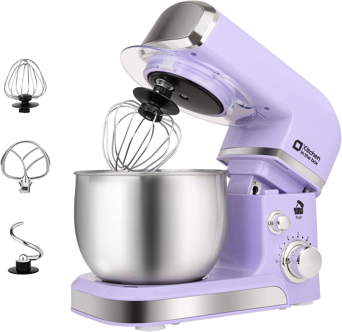 Stand Mixer,3.2Qt Small Electric Food Mixer,6 Speeds Portable Lightweight Kitchen Mixer for Daily Use with Egg Whisk,Dough Hook,Flat Beater (Pink)