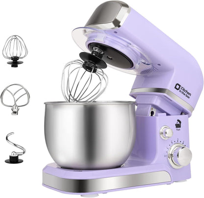 Stand Mixer,3.2Qt Small Electric Food Mixer,6 Speeds Portable Lightweight Kitchen Mixer for Daily Use with Egg Whisk,Dough Hook,Flat Beater (Pink)