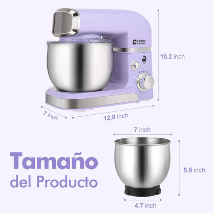 Stand Mixer,3.2Qt Small Electric Food Mixer,6 Speeds Portable Lightweight Kitchen Mixer for Daily Use with Egg Whisk,Dough Hook,Flat Beater (Pink)