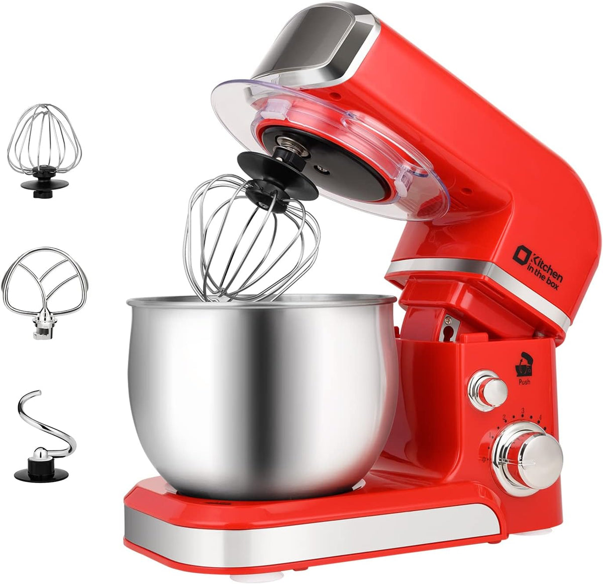 Stand Mixer,3.2Qt Small Electric Food Mixer,6 Speeds Portable Lightweight Kitchen Mixer for Daily Use with Egg Whisk,Dough Hook,Flat Beater (Pink)