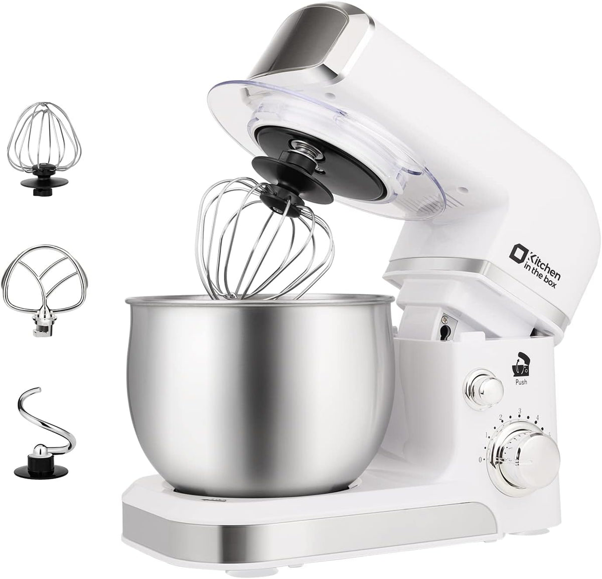 Stand Mixer,3.2Qt Small Electric Food Mixer,6 Speeds Portable Lightweight Kitchen Mixer for Daily Use with Egg Whisk,Dough Hook,Flat Beater (Pink)