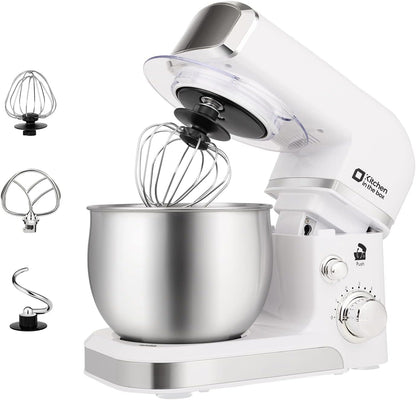 Stand Mixer,3.2Qt Small Electric Food Mixer,6 Speeds Portable Lightweight Kitchen Mixer for Daily Use with Egg Whisk,Dough Hook,Flat Beater (Pink)