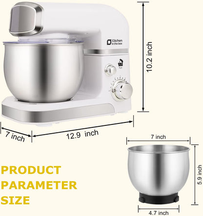 Stand Mixer,3.2Qt Small Electric Food Mixer,6 Speeds Portable Lightweight Kitchen Mixer for Daily Use with Egg Whisk,Dough Hook,Flat Beater (Pink)