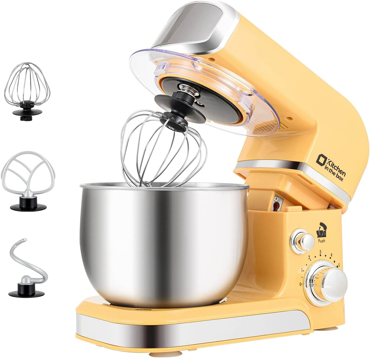 Stand Mixer,3.2Qt Small Electric Food Mixer,6 Speeds Portable Lightweight Kitchen Mixer for Daily Use with Egg Whisk,Dough Hook,Flat Beater (Pink)