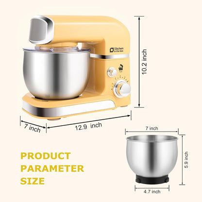Stand Mixer,3.2Qt Small Electric Food Mixer,6 Speeds Portable Lightweight Kitchen Mixer for Daily Use with Egg Whisk,Dough Hook,Flat Beater (Pink)
