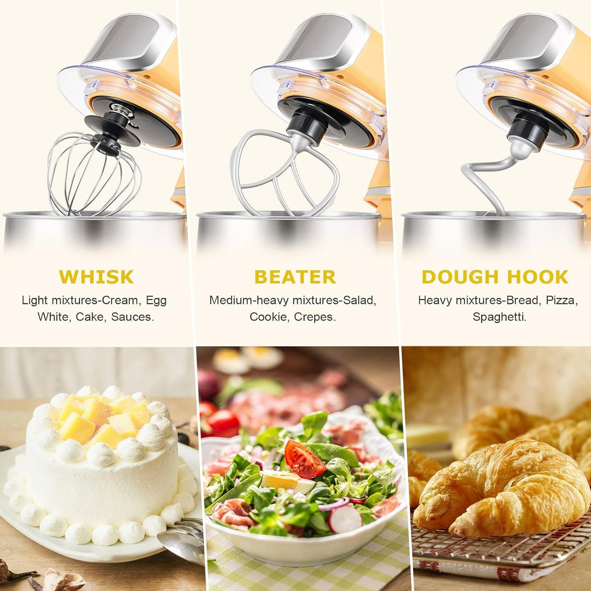 Stand Mixer,3.2Qt Small Electric Food Mixer,6 Speeds Portable Lightweight Kitchen Mixer for Daily Use with Egg Whisk,Dough Hook,Flat Beater (Pink)
