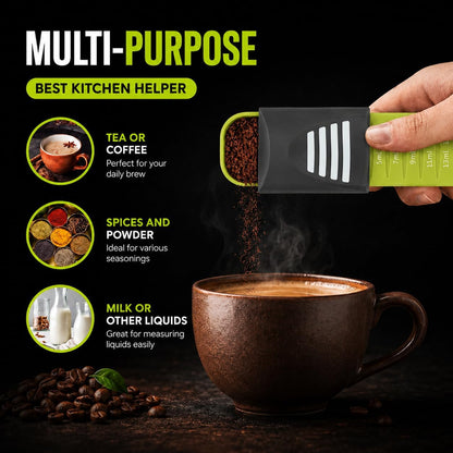 GOCHA Adjustable Measuring Spoon, Double Ended Measuring Scoop, 9-in-1 Measuring Tool, Adjustable Tablespoon & Teaspoon, Precise Scale for Coffee, Spices, Baking, Liquid & Dry Ingredients (Black)