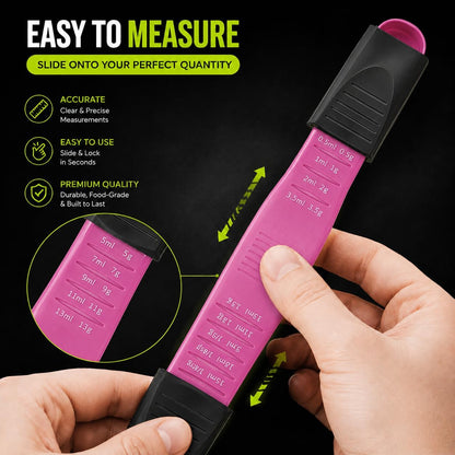 GOCHA Adjustable Measuring Spoon, Double Ended Measuring Scoop, 9-in-1 Measuring Tool, Adjustable Tablespoon & Teaspoon, Precise Scale for Coffee, Spices, Baking, Liquid & Dry Ingredients (Black)
