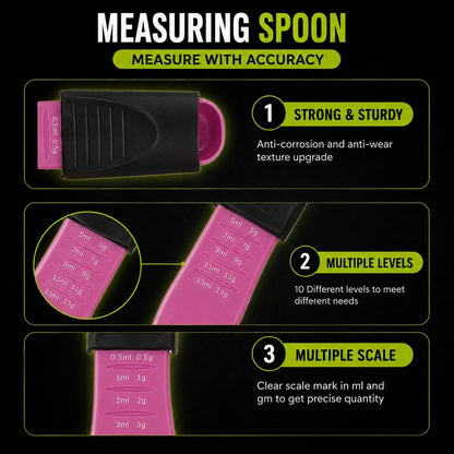 GOCHA Adjustable Measuring Spoon, Double Ended Measuring Scoop, 9-in-1 Measuring Tool, Adjustable Tablespoon & Teaspoon, Precise Scale for Coffee, Spices, Baking, Liquid & Dry Ingredients (Black)