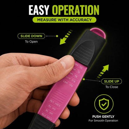 GOCHA Adjustable Measuring Spoon, Double Ended Measuring Scoop, 9-in-1 Measuring Tool, Adjustable Tablespoon & Teaspoon, Precise Scale for Coffee, Spices, Baking, Liquid & Dry Ingredients (Black)