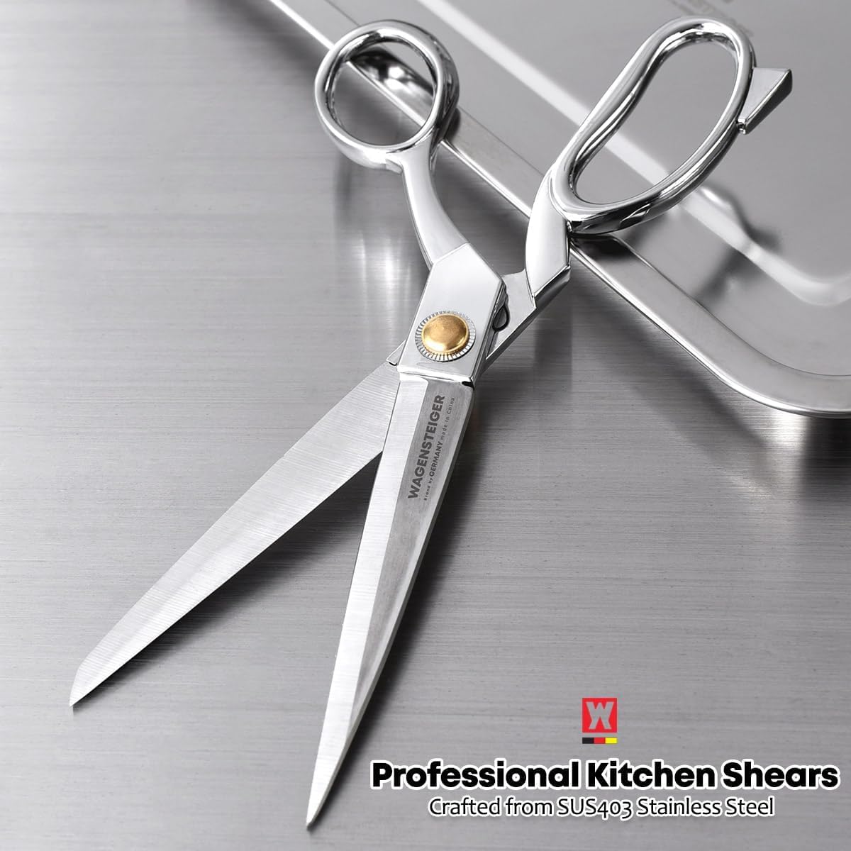 Stainless Steel Kitchen Scissors, Multi-Purpose Shears for Meat, Vegetables, Poultry & Seafood, Razor-Sharp Blades, Ergonomic Grip, Herb Stripper, Dishwasher Safe (Food Scissors 1601)