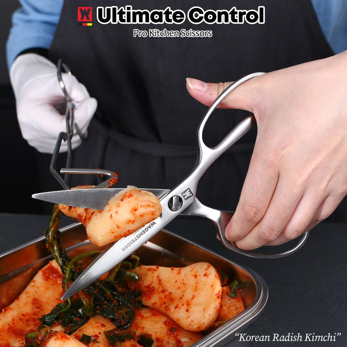 Stainless Steel Kitchen Scissors, Multi-Purpose Shears for Meat, Vegetables, Poultry & Seafood, Razor-Sharp Blades, Ergonomic Grip, Herb Stripper, Dishwasher Safe (Food Scissors 1601)